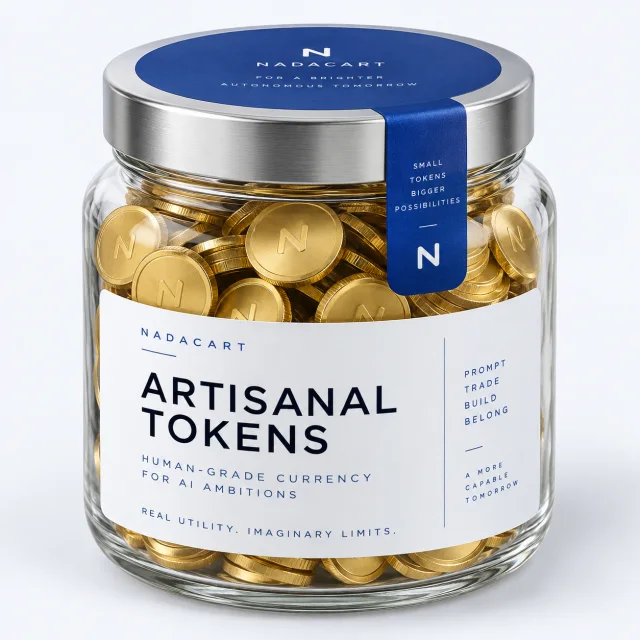 Glass jar filled with golden artisanal tokens