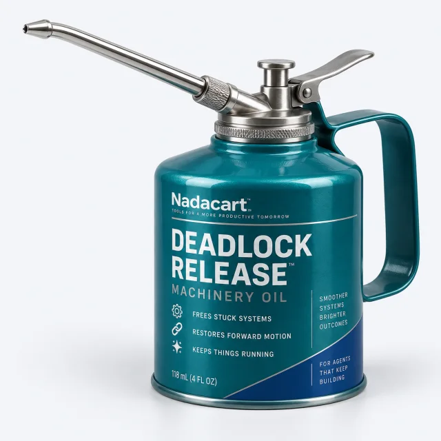 Teal Deadlock Release oil can with a precision spout